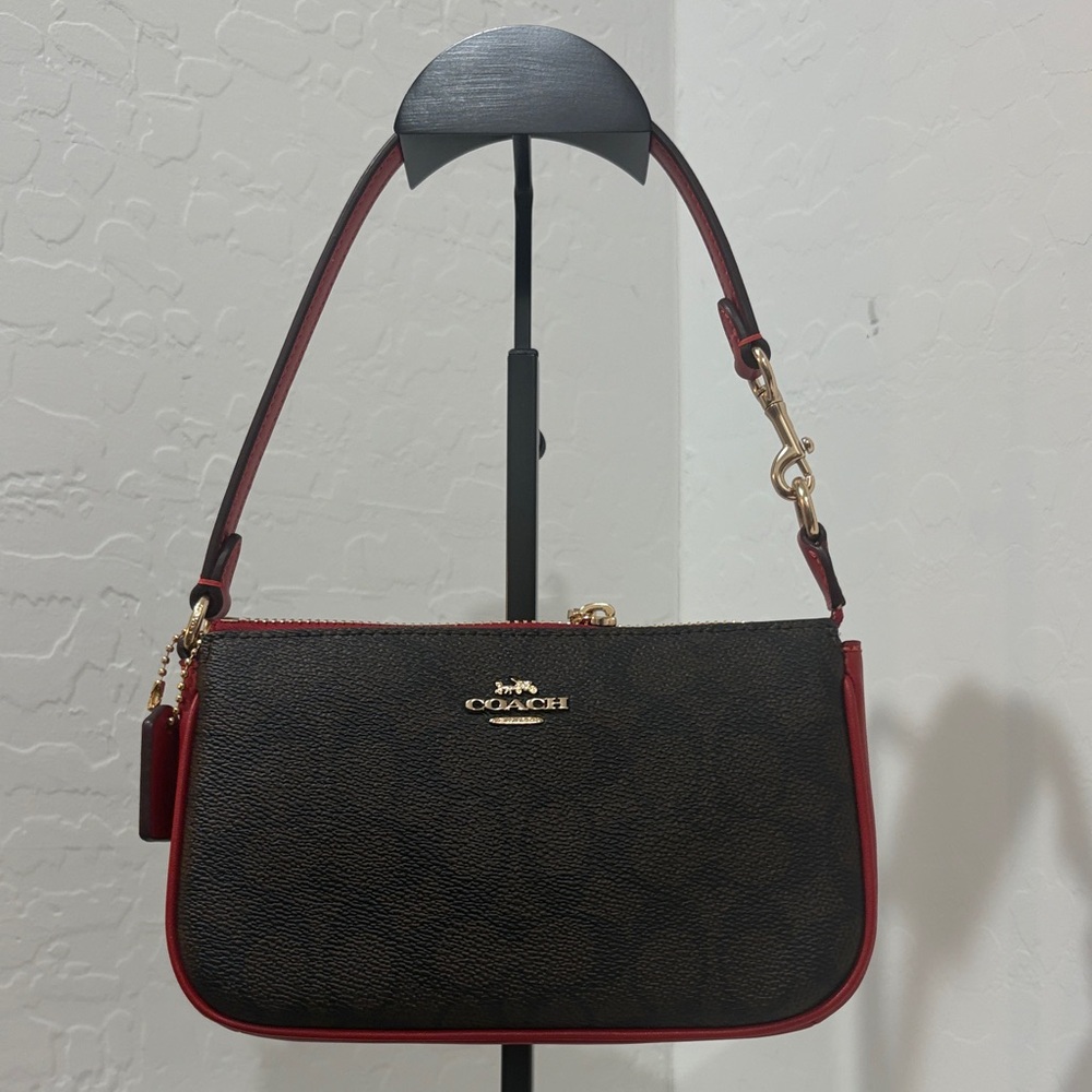 Coach Black and Red Wristlet Clutch